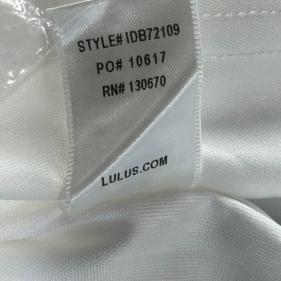 LULUS Women's Dress White Sleeveless Pearl Embellished Neckline Stretch Size XS - Picture 16 of 16